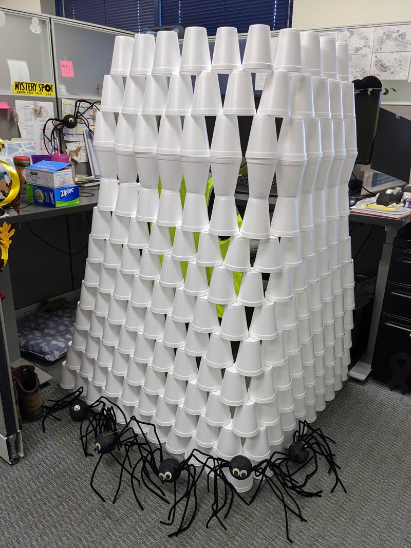 Whenever a coworker calls in sick, it's tradition to prank their cube