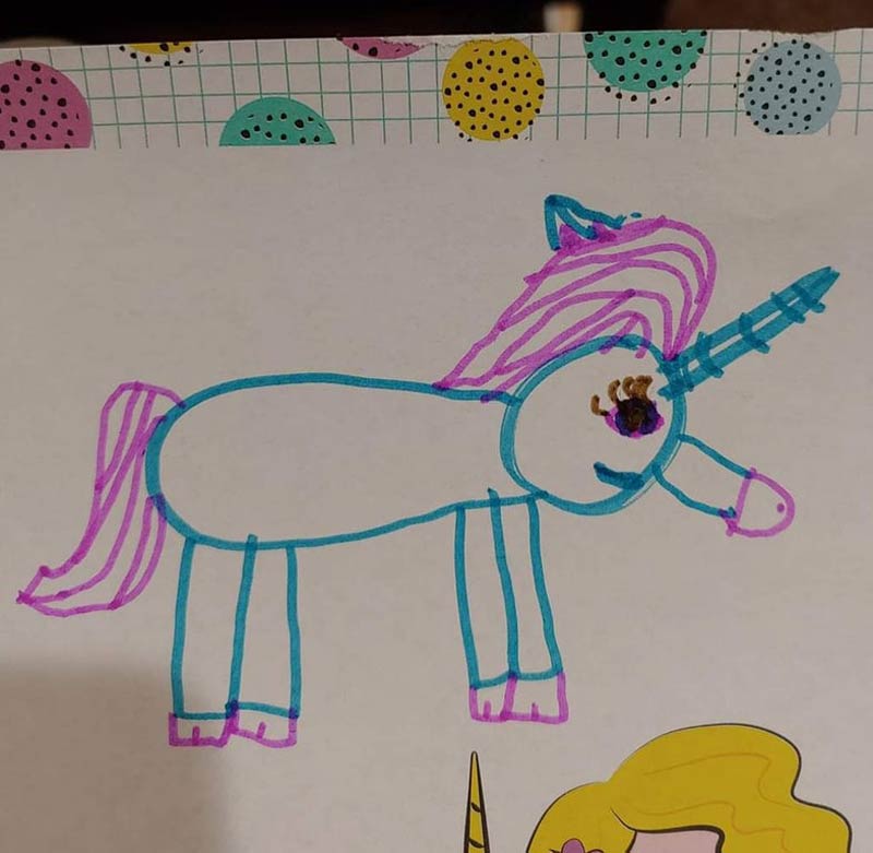 My 7 year old daughter drew a unicorn. I have no words
