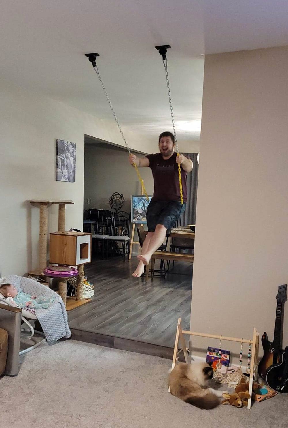 Purchased a house, first thing we did was install an adult swing!