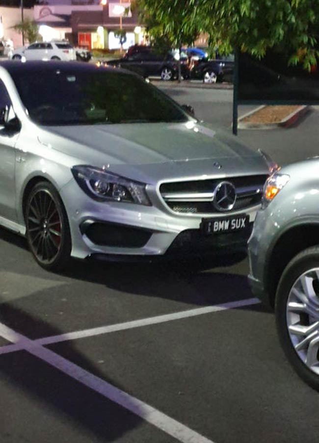The licence plate on this Mercedes