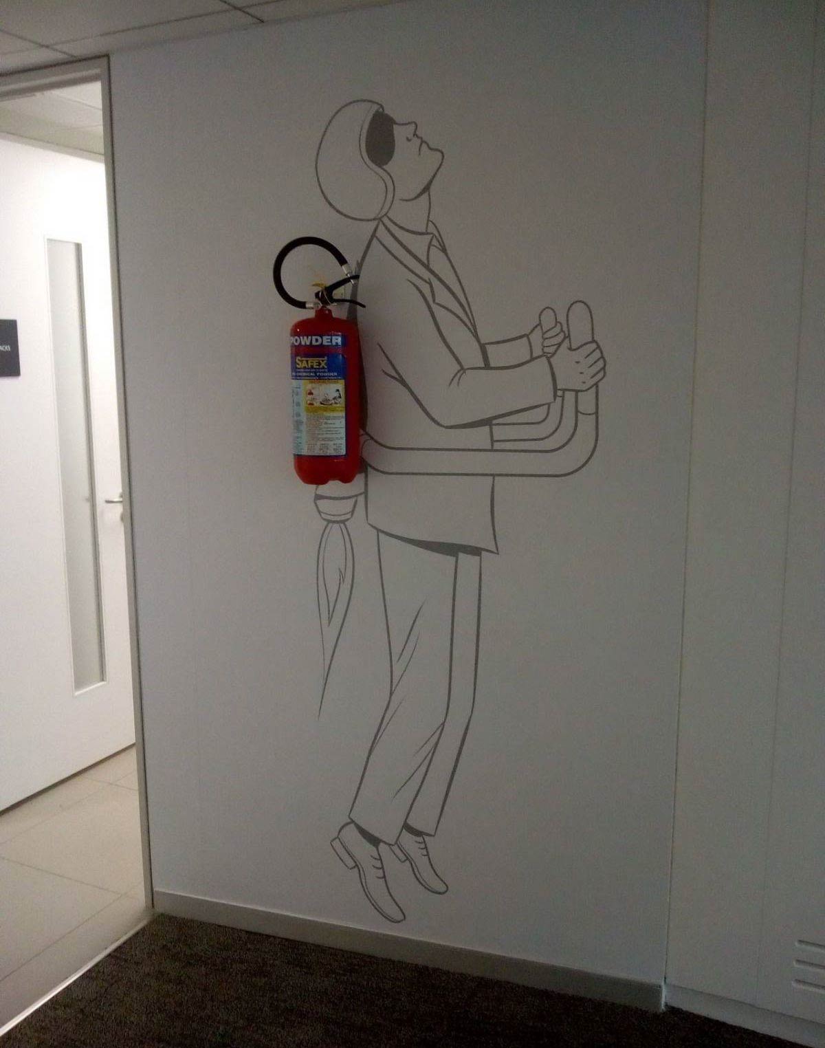 Fire extinguisher wall art