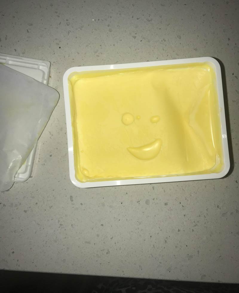 I was happy to see butter and butter was happy to see me