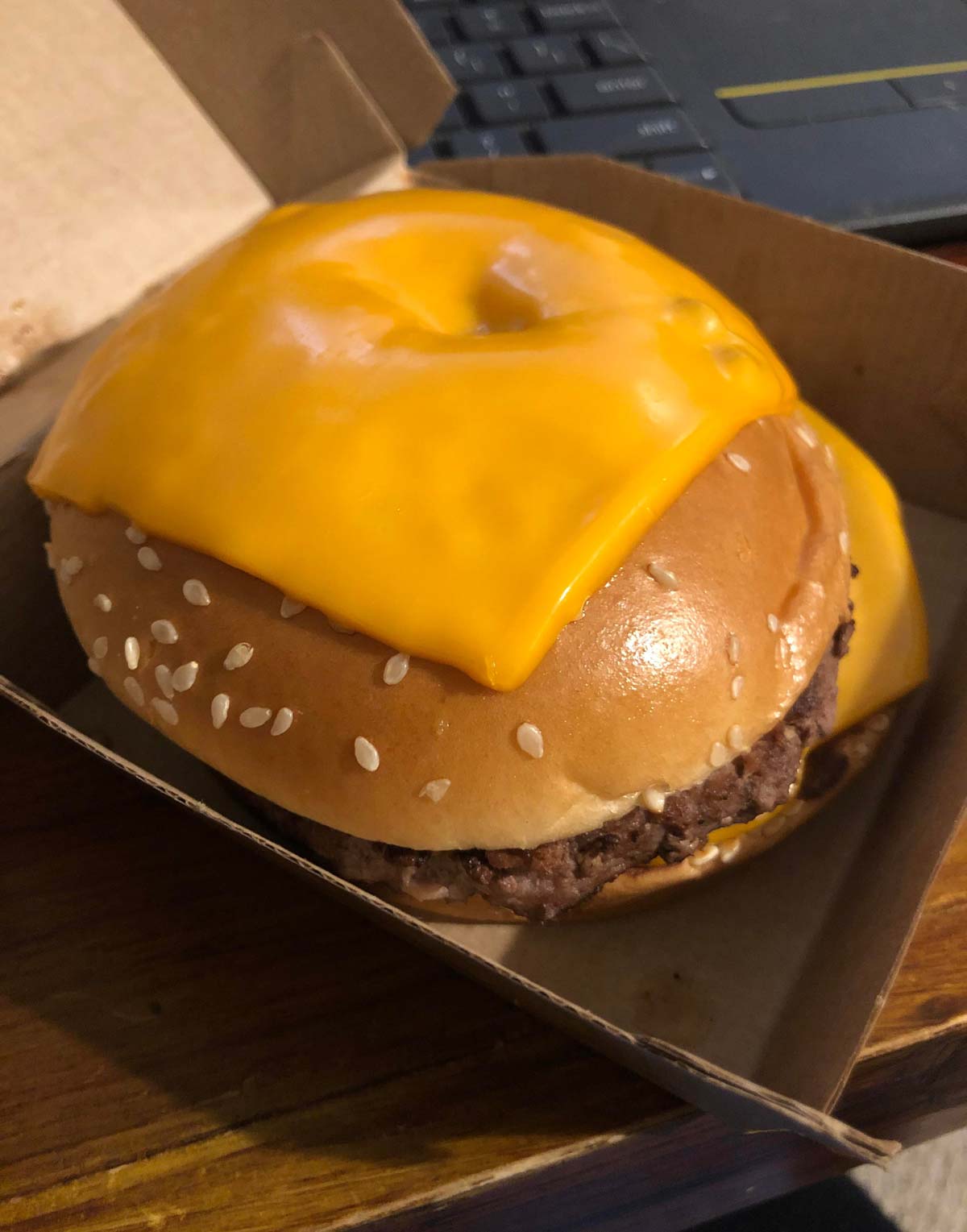 Asked for extra cheese on the burger. Clearly someone’s first day