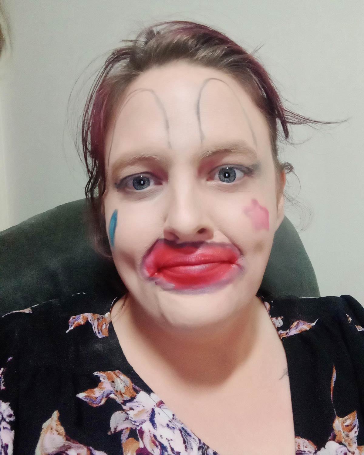 My daughter wanted to practice her make up skills