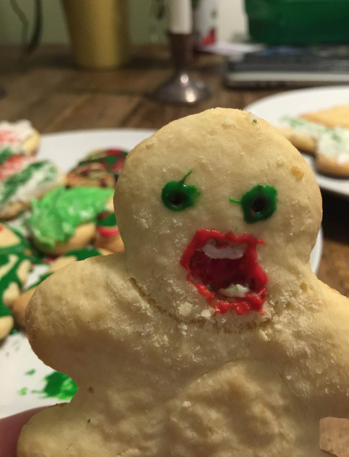 I made a terrifying Christmas cookie