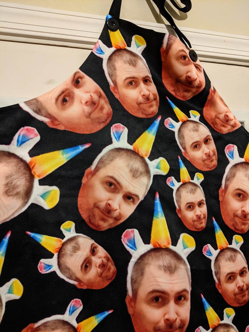 Etsy shop sent the wrong apron - Now I have an apron with this random guy's face