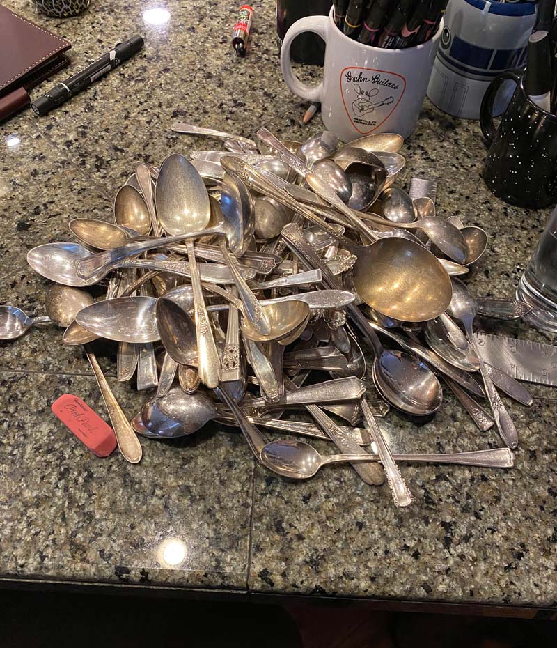 My spouse told her mother that I collect silver spoons for tasting food while I cook. My Christmas present just arrived