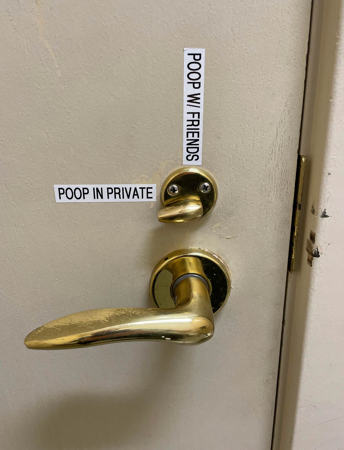 Our facility manager solved all of our confusion with the bathroom lock