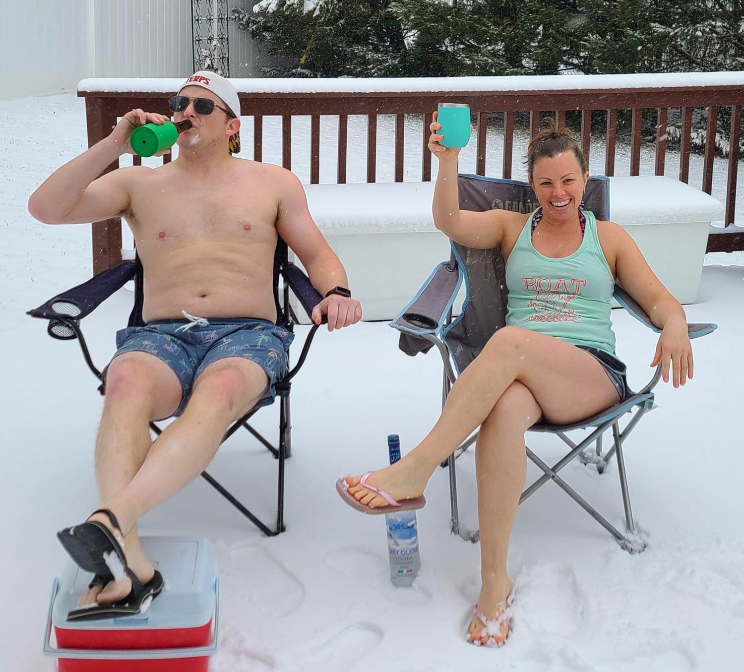 The wife and I enjoying the balmy MD weather