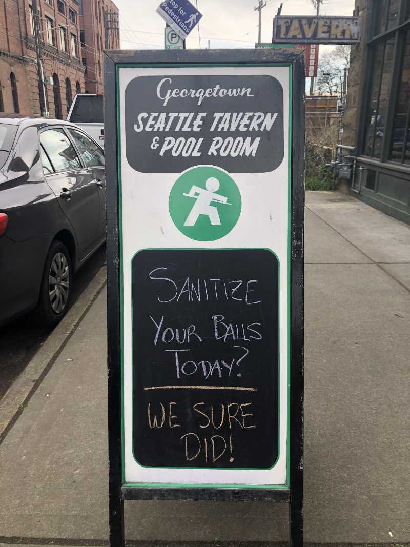 This pool room sign