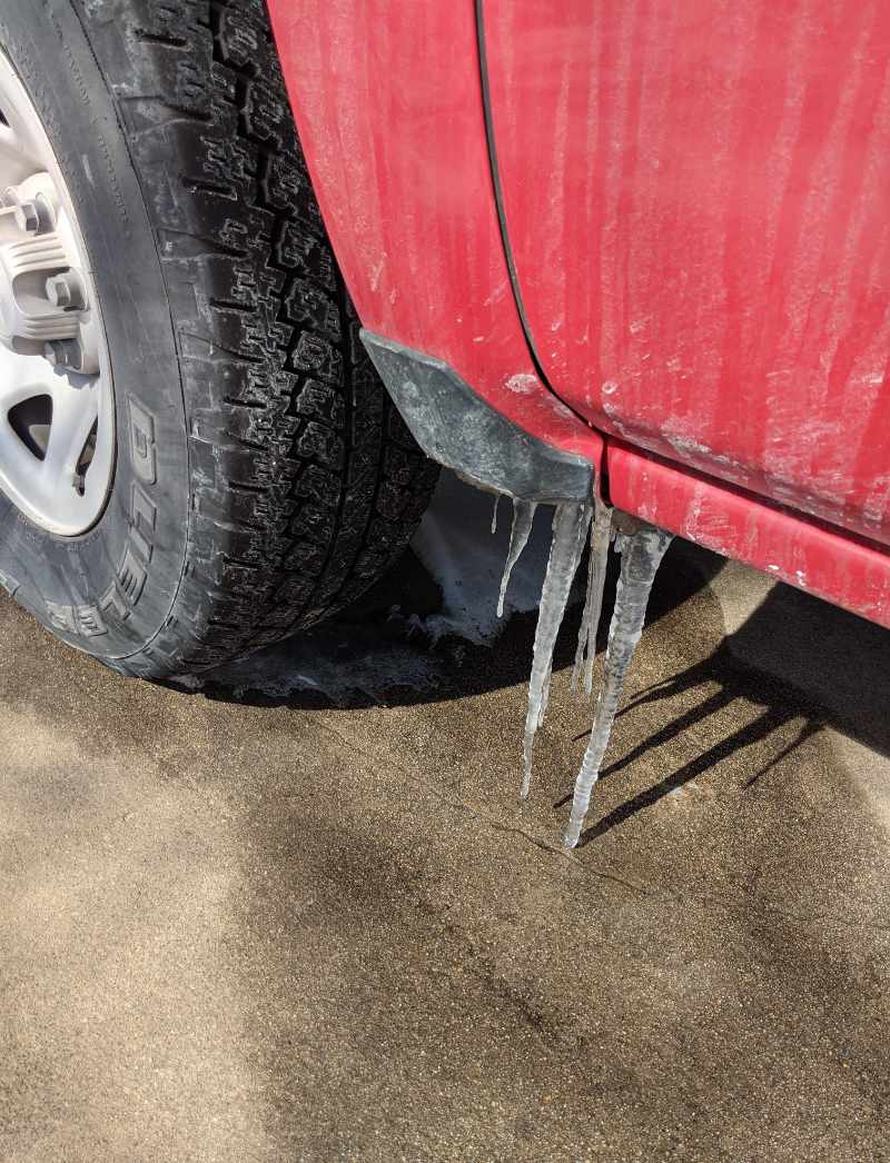 Can't make it to work, truck frozen to ground
