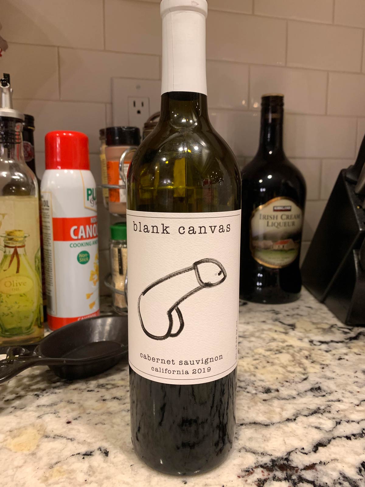  My wife left her wine bottle unattended, and it was just asking for it
