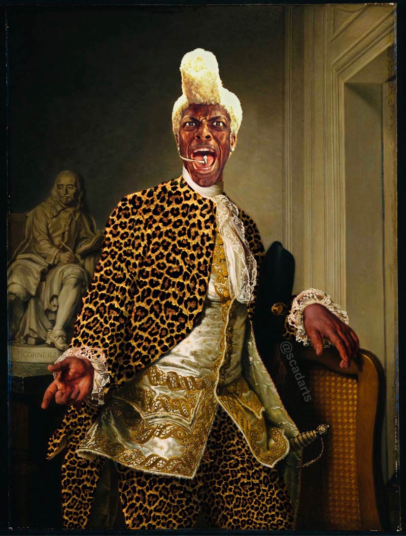 I like to photoshop old paintings. Here’s Ruby Rhod. Bzzz