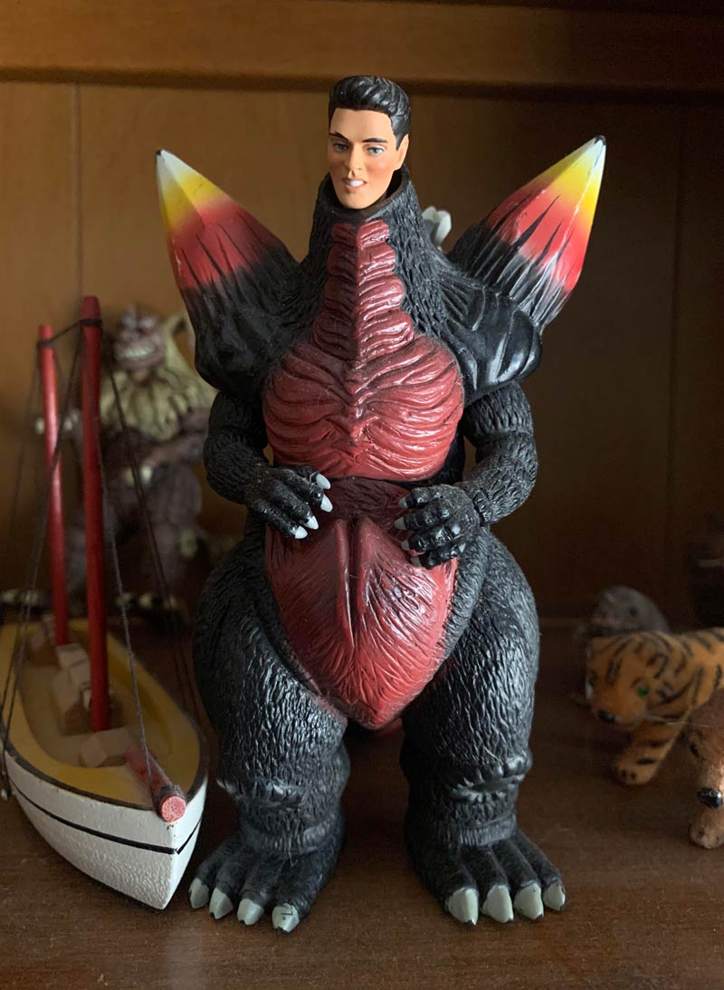 I gave my sons my old action figures, including Space Godzilla and Elvis, and they made something greater than the sum of its parts