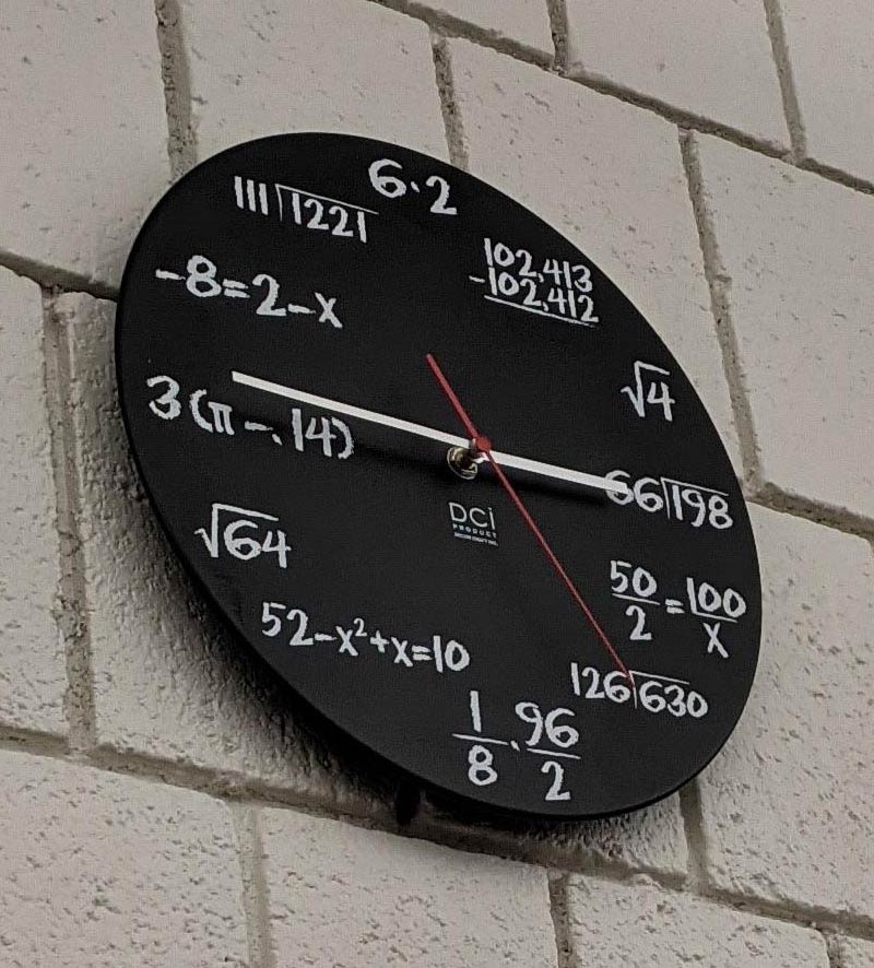 My math teacher's clock