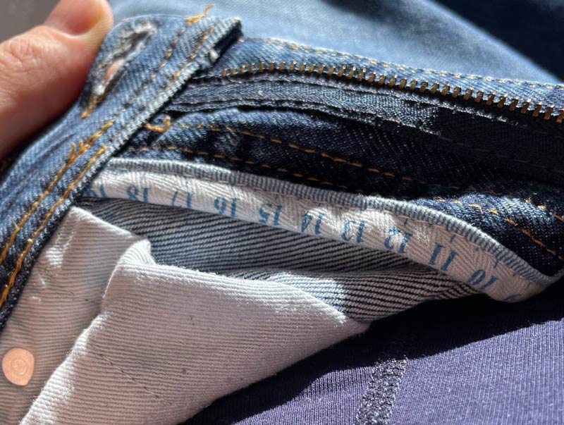 The seam on the inside of my jeans has a ruler