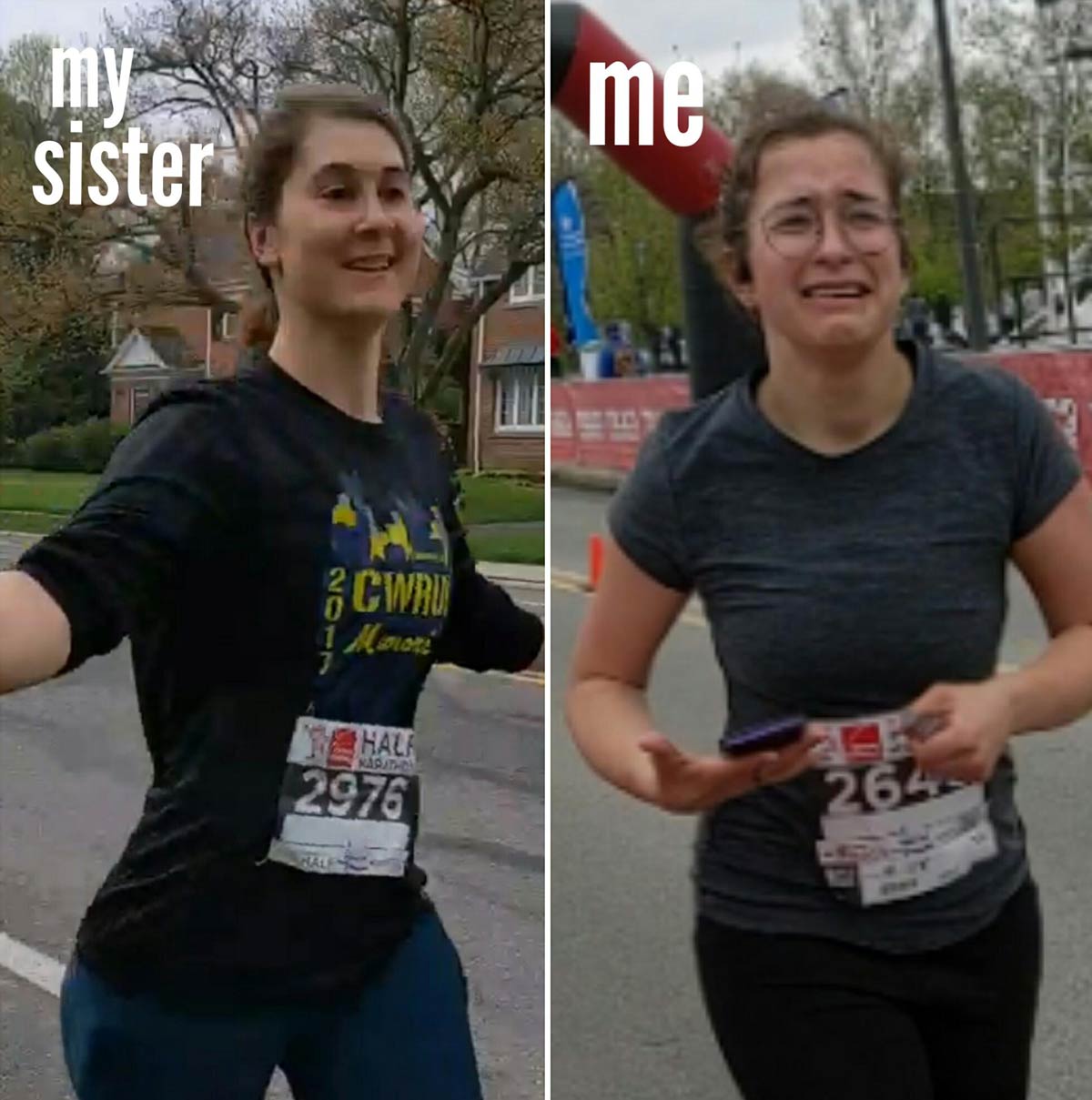 My sister: "You can do the half-marathon with me! Trust me, it's not that bad."