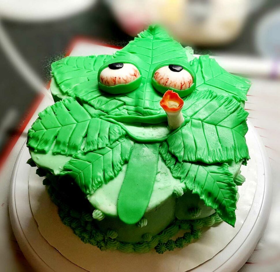 My mother makes celebratory cakes. This one was made on 4/20
