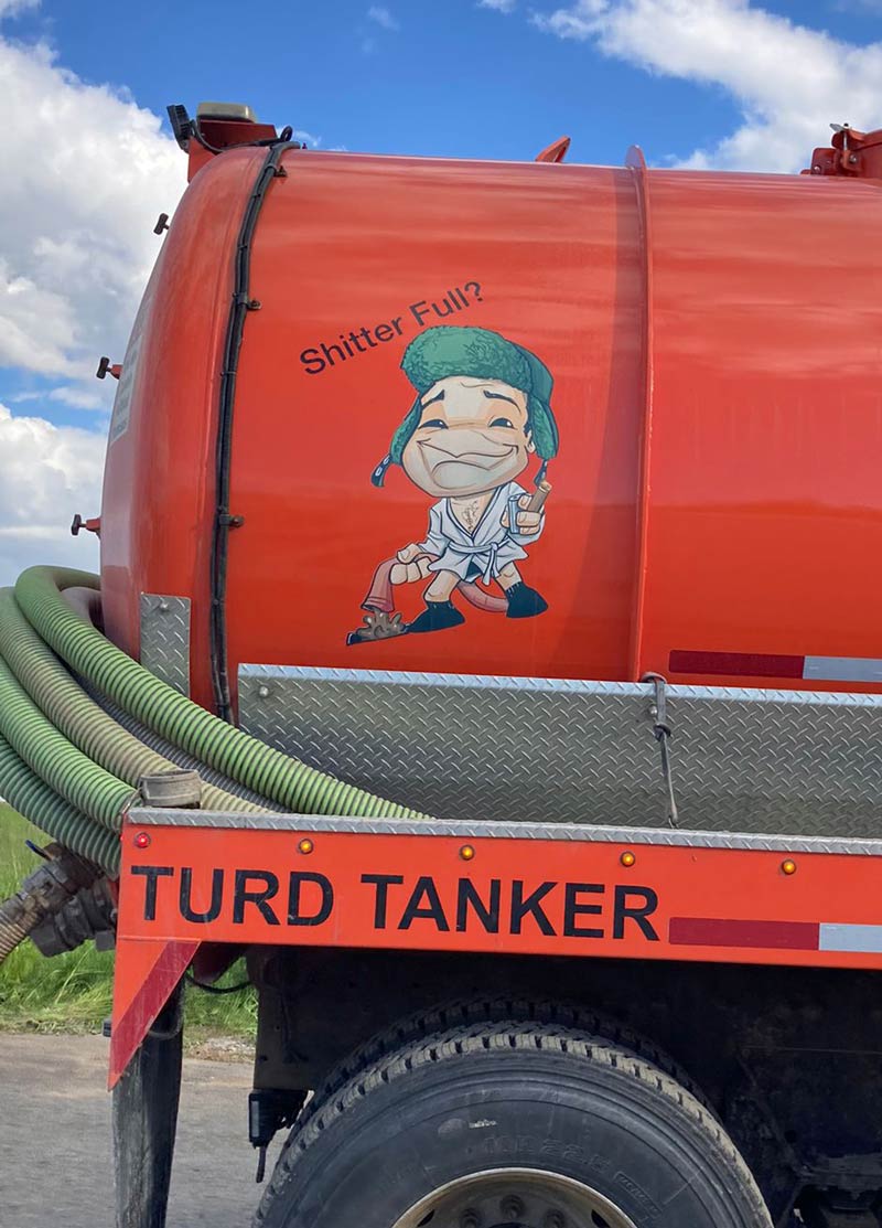 Septic tank truck in Nova Scotia