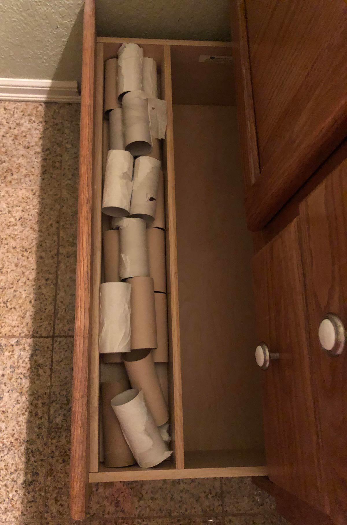 Went to change the toilet paper in my boyfriend's bathroom