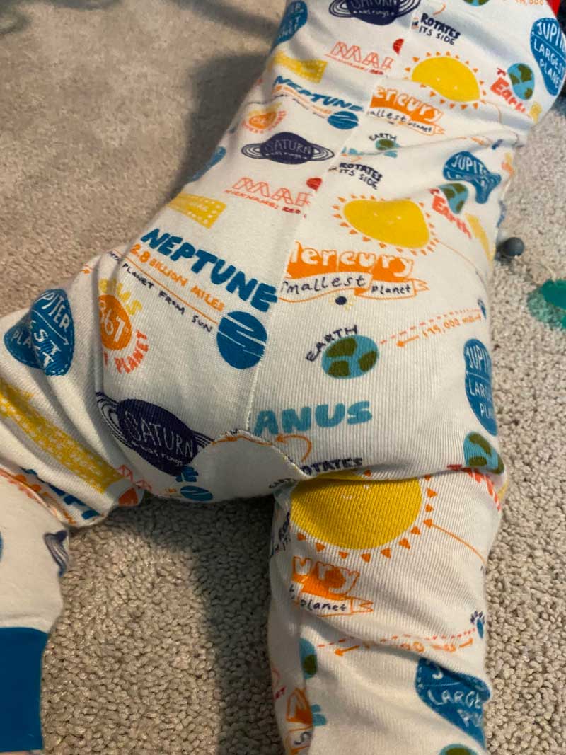 Where is Uranus? My 9mo olds PJs leave no doubt