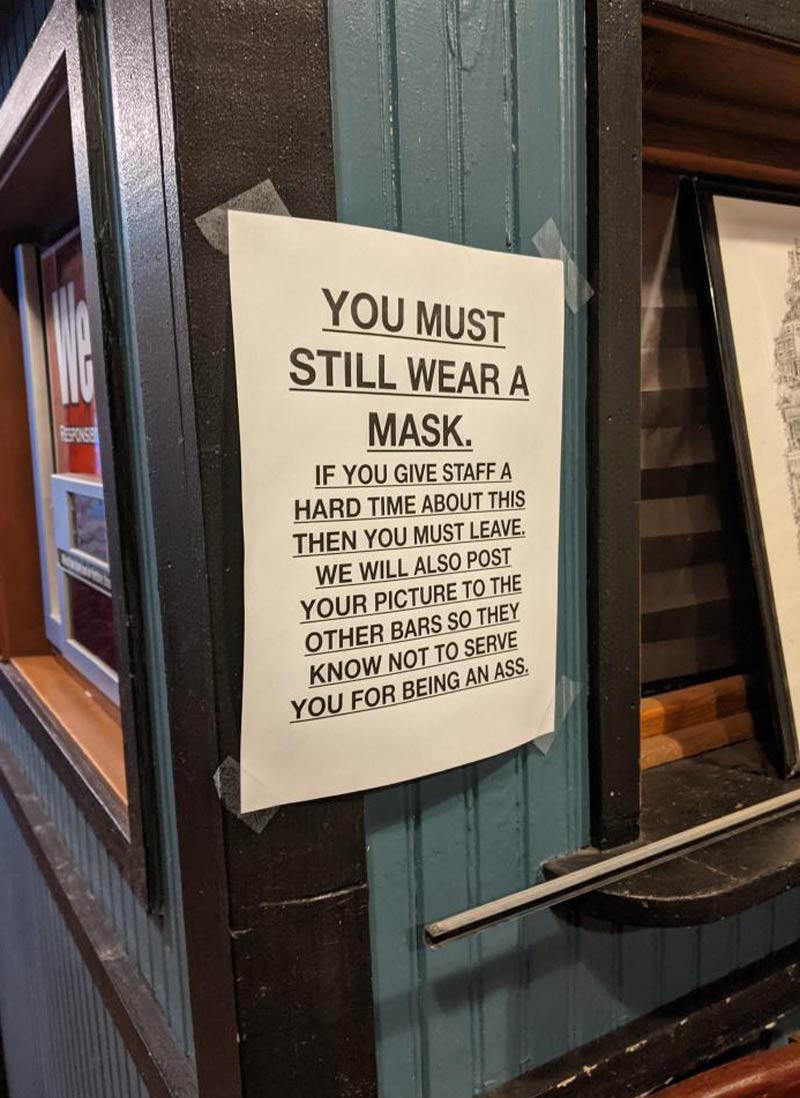 Notice at my local watering hole