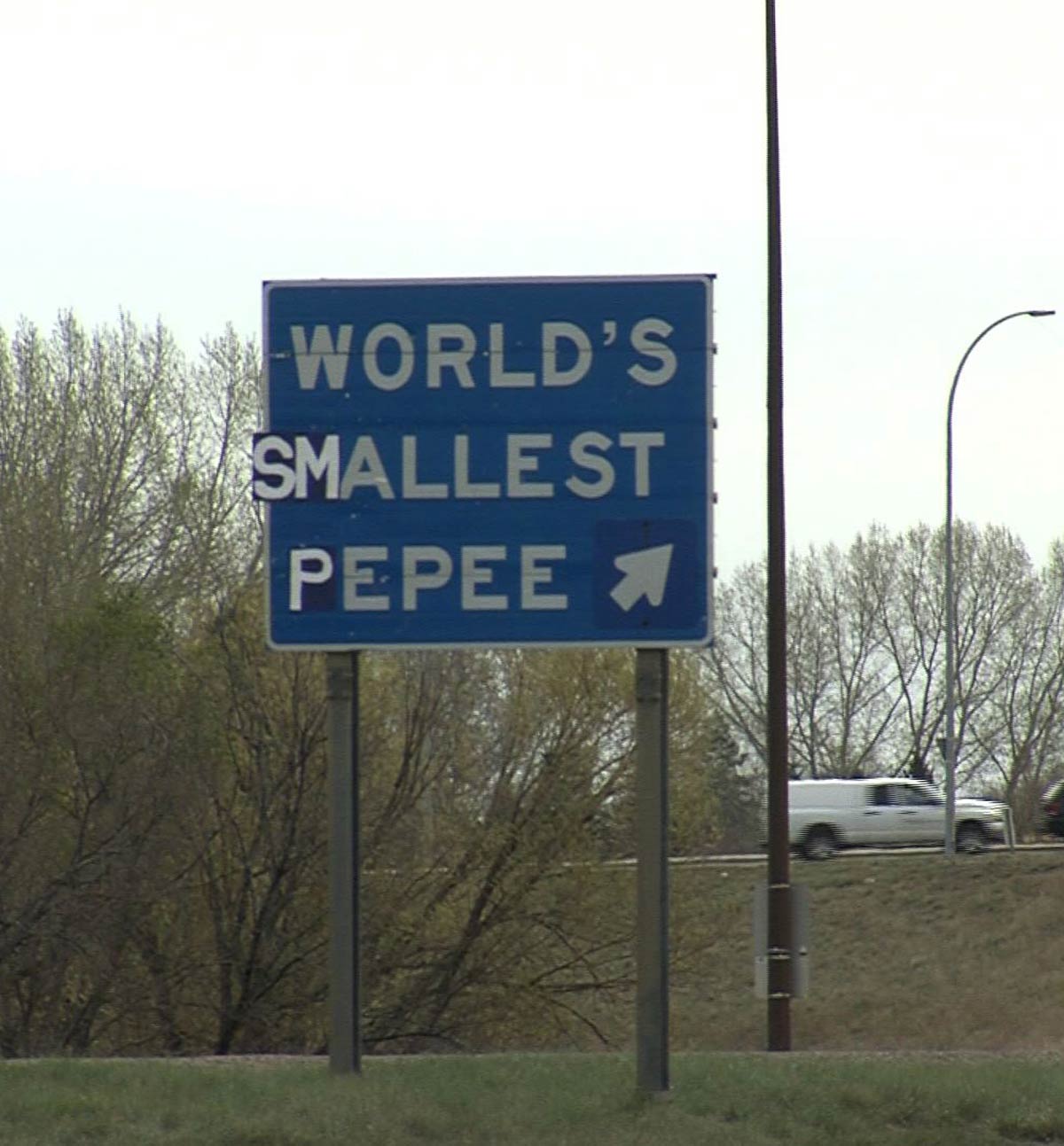 Our City is proud to have the World's largest TeePee. Someone vandalized the sign last night..