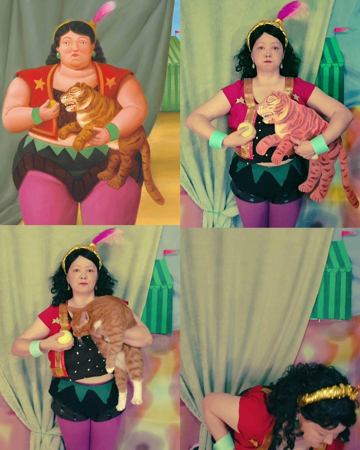 My homemade take on Circus woman with a baby tiger by Fernando Botero