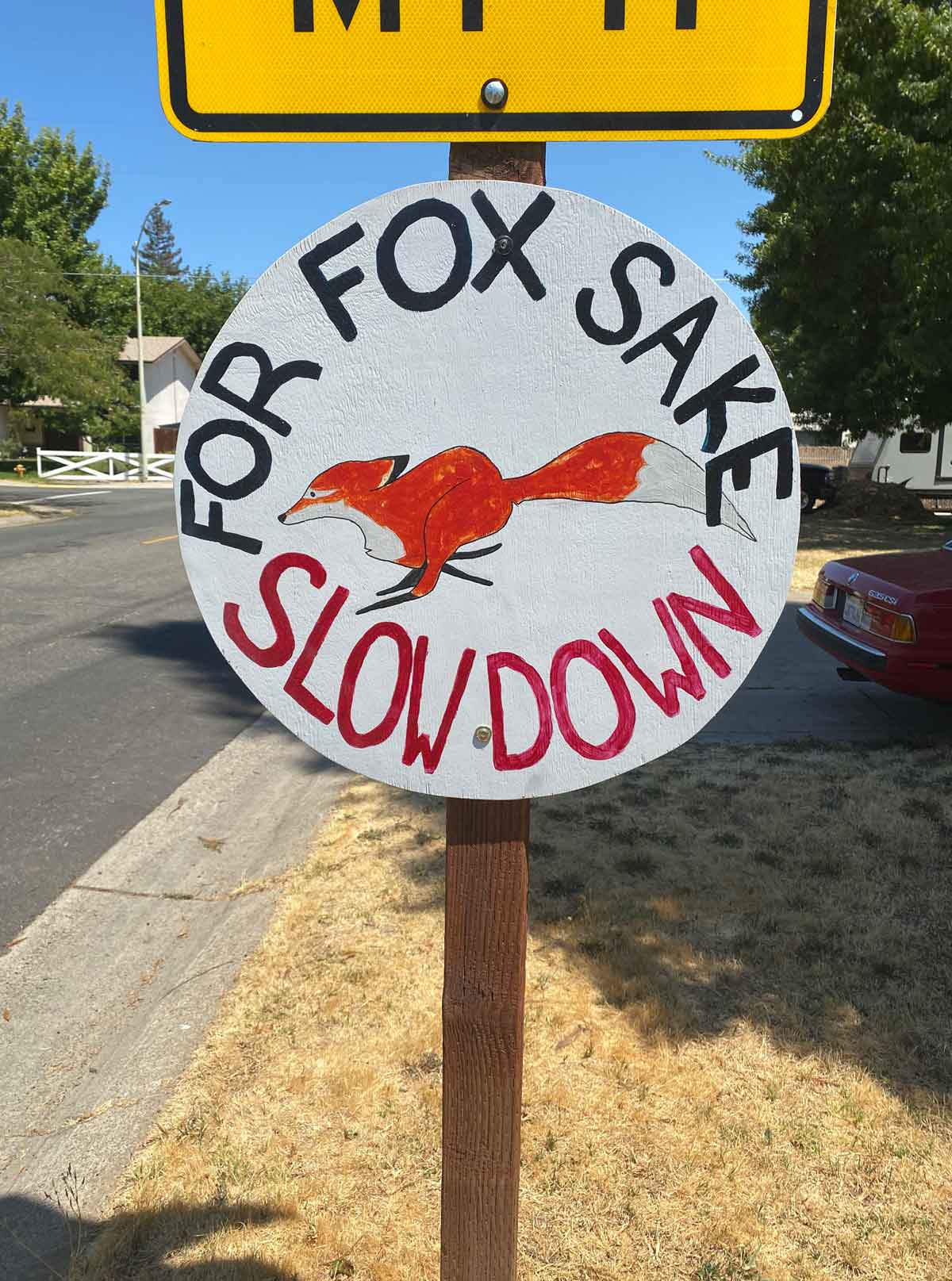 This resident-made sign on a street where a lot of people speed