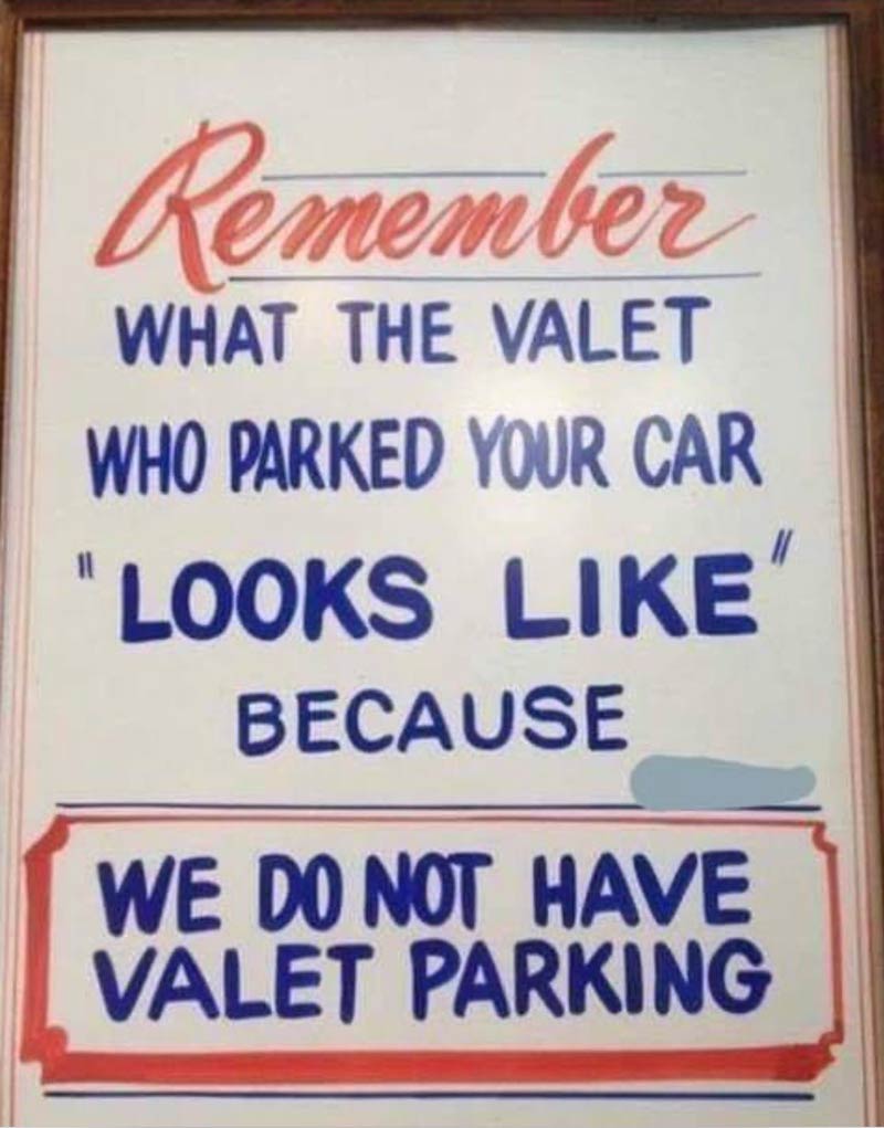 Remember your valet