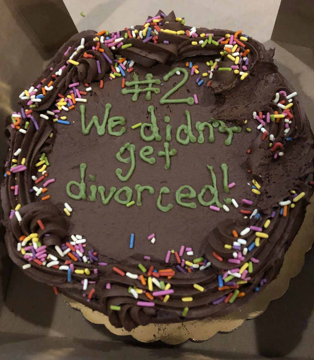 Wife’s interesting choice of words for our anniversary cake!