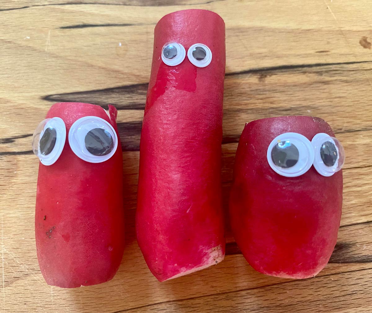 I put eyes on the radishes and now they’re living in fear of being eaten