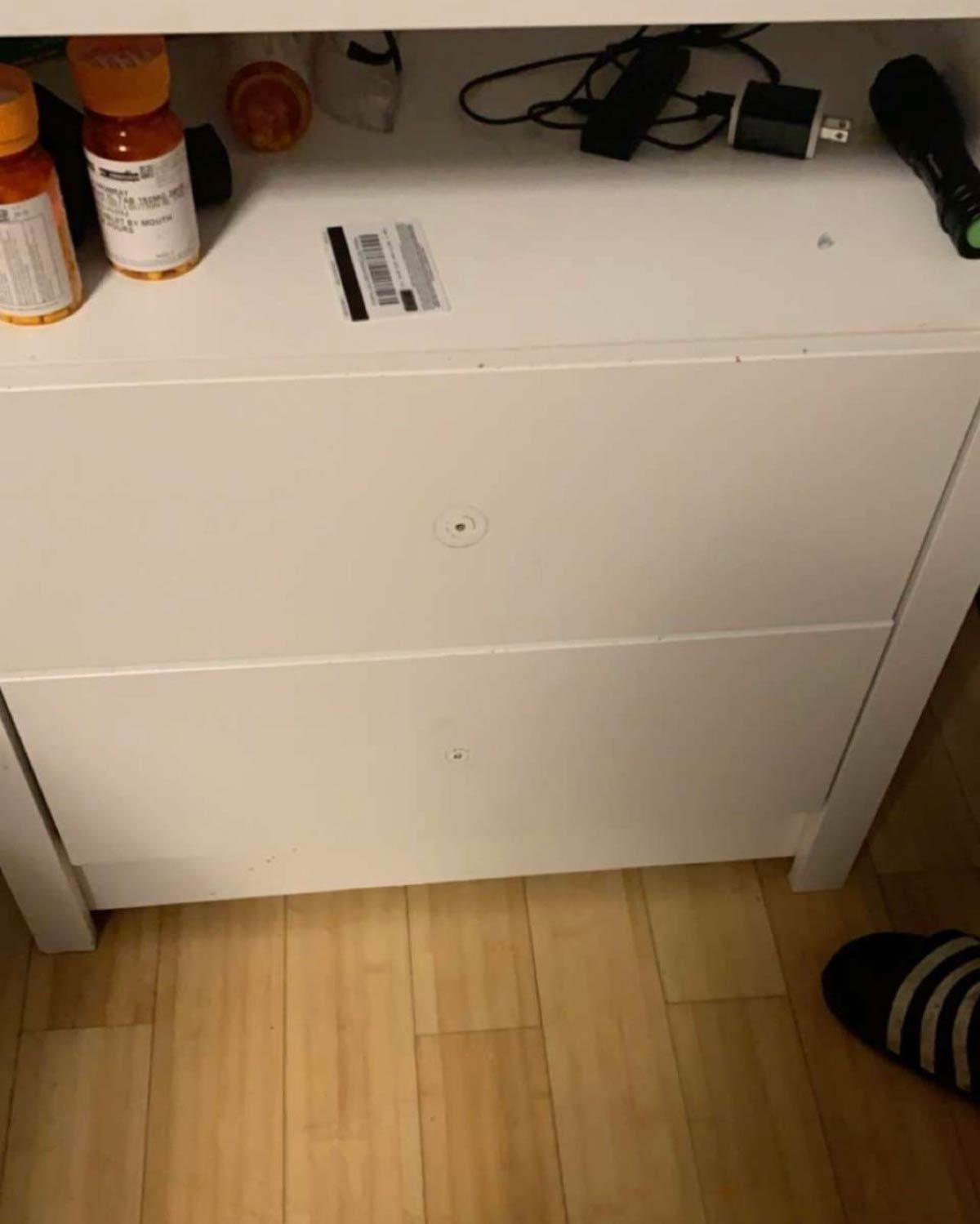 My friend's girlfriend moved out and took everything, including the drawer handles