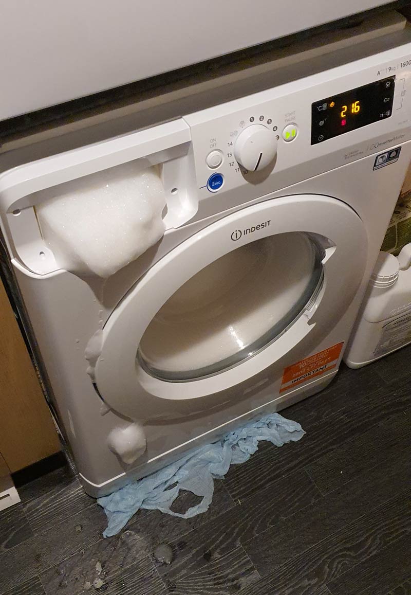 Maybe I put too much soap in the washing machine