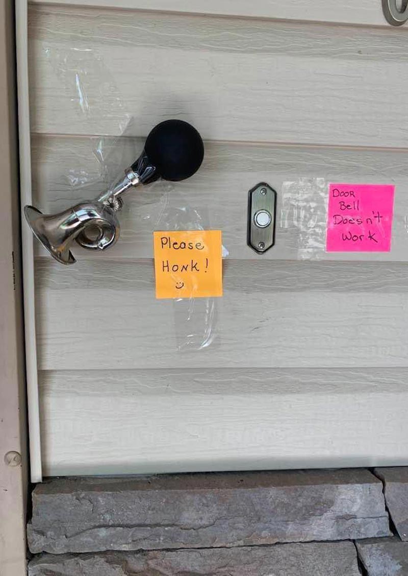 Please Honk! My family’s doorbell stopped working a week or so ago. We had to improvise