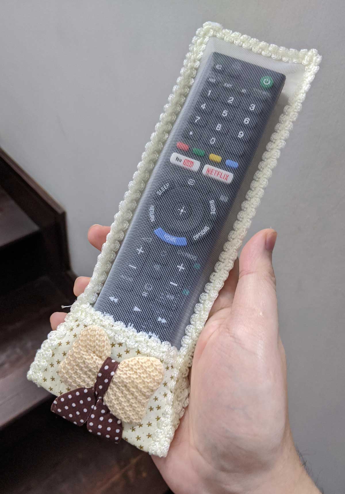 I took the plastic wrapper off the family TV remote, this was my mother's response the next day