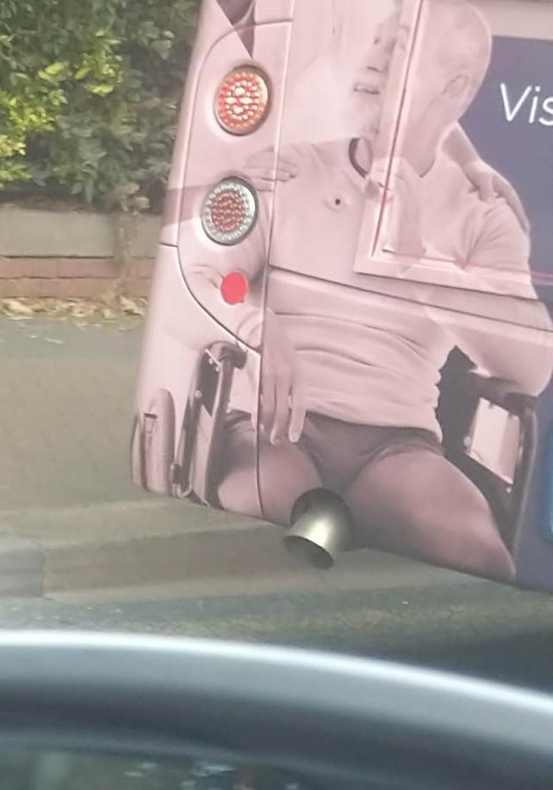 The placement of this bus advert