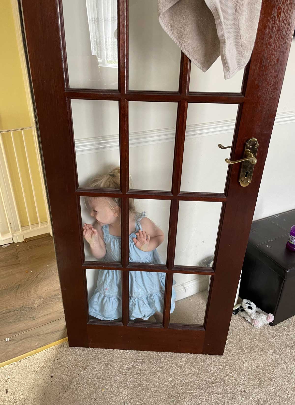 Playing hide and seek with a toddler is always a thrill