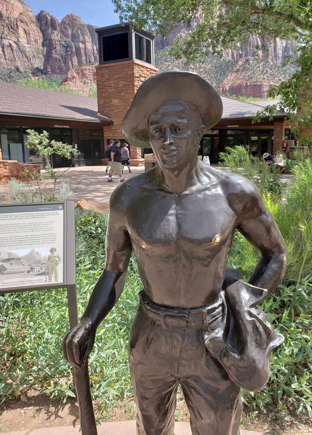 This statue in Zions National Park with shiny nipples from many years of people touching them