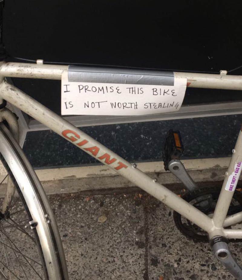 This bike notice