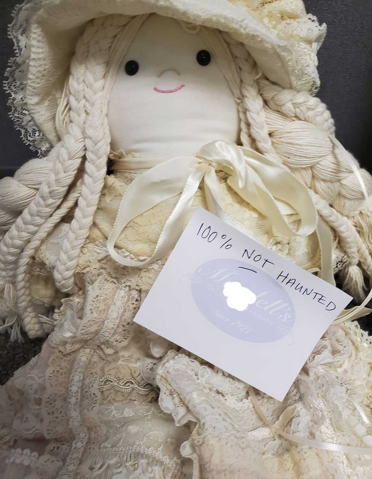 This handmade doll was donated to a silent auction I'm working on