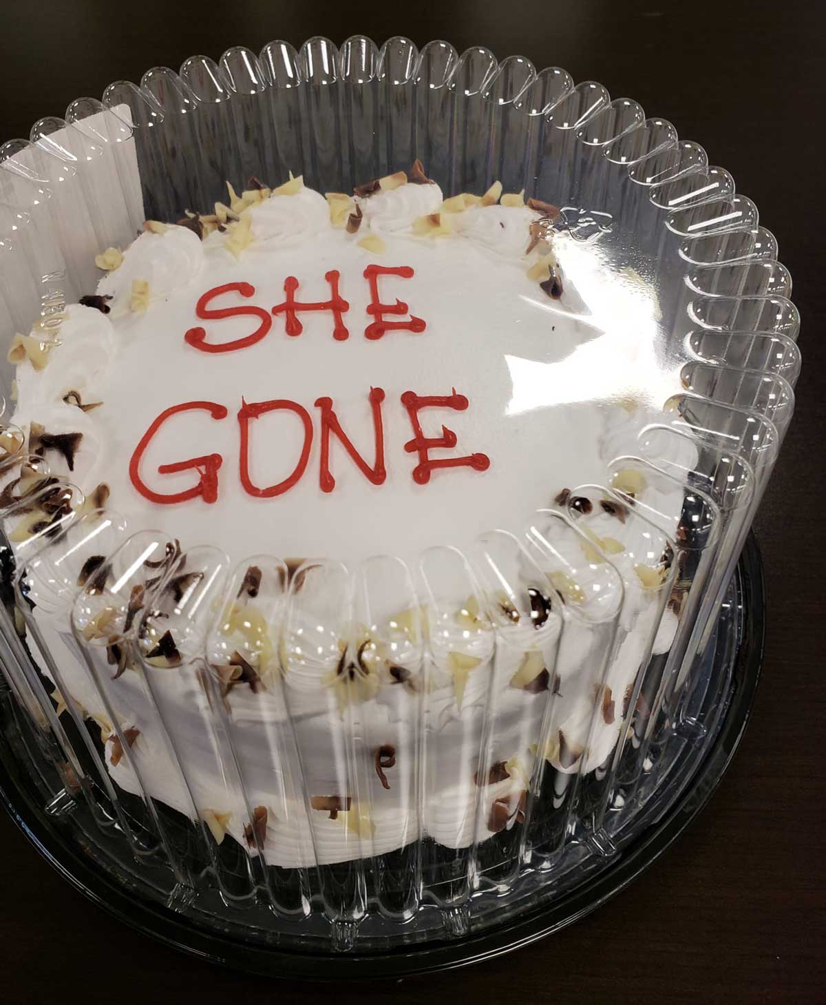 Celebrating my first divorceversary and the office girls bought me a cake