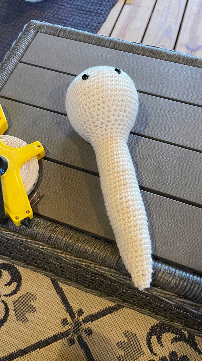 I’m not quite sure what my wife is crocheting, but at this point I’m a little afraid to ask