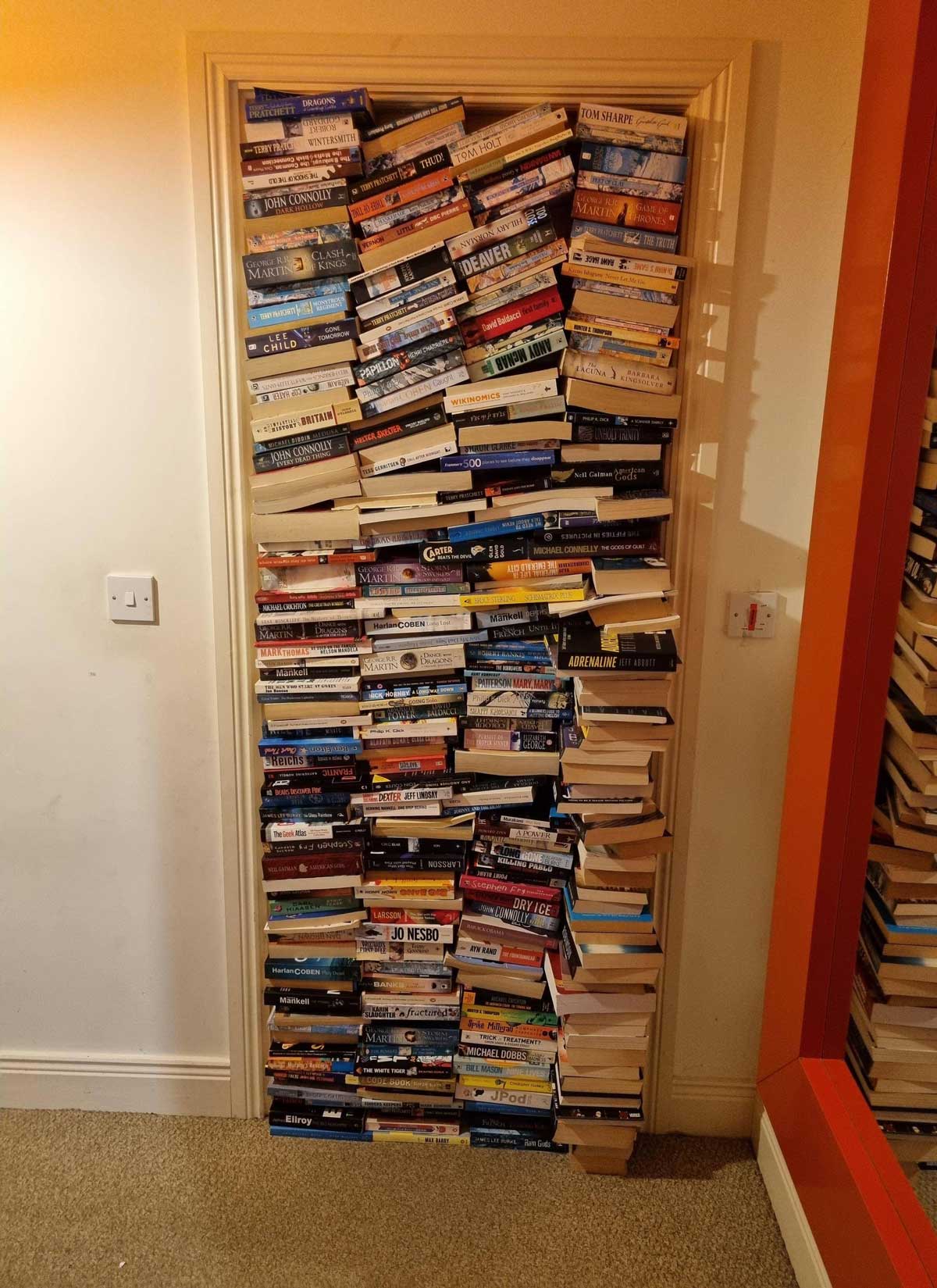 I asked my kids to take some books upstairs. This is my bedroom door