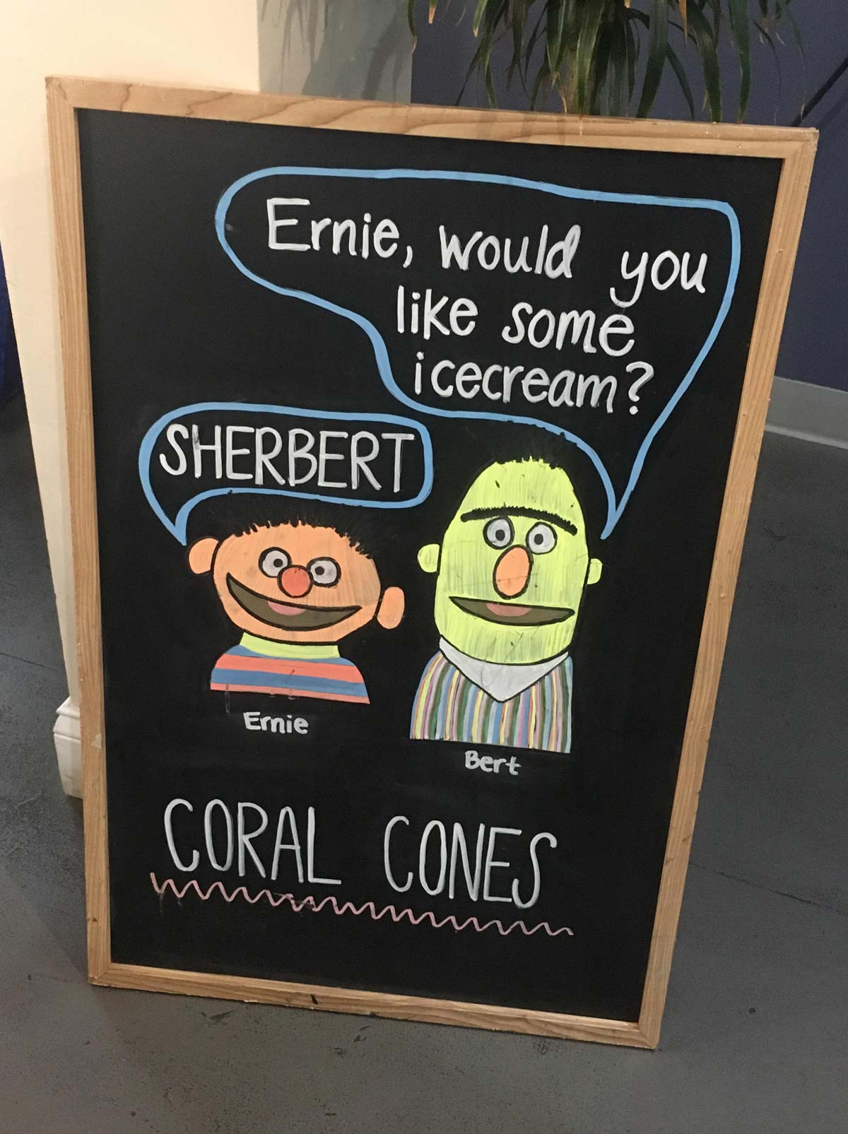 Sign at the ice cream shop