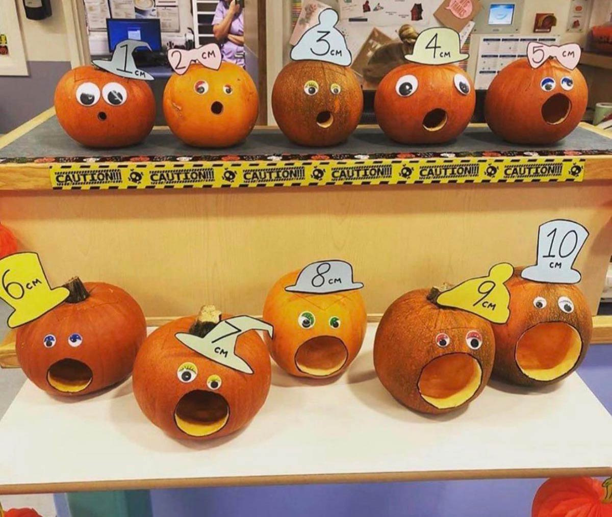 "Dilation pumpkins" made by midwives at a hospital, disturbing but funny