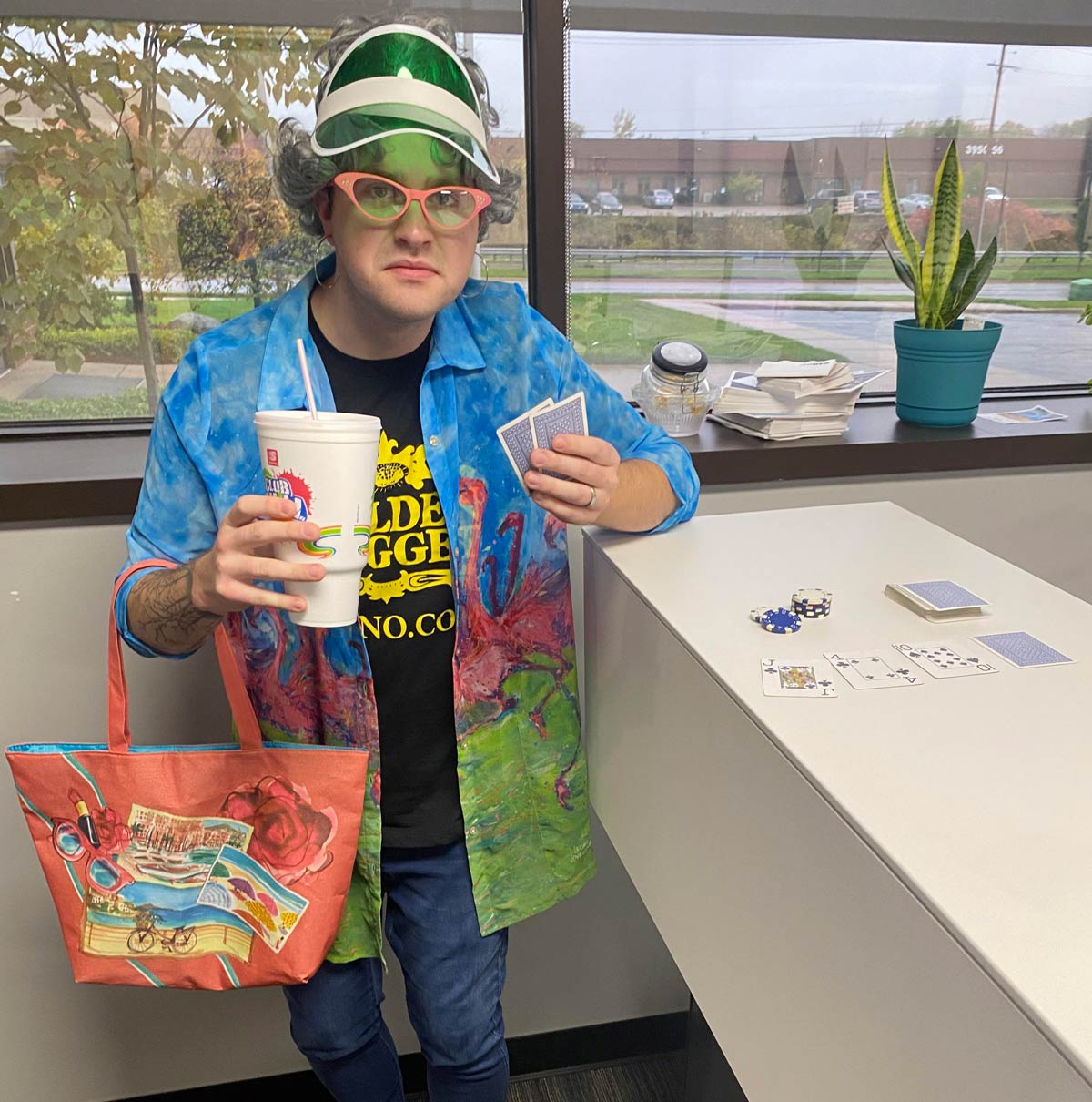 Won my office costume contest as a “Gamblin’ Granny”!