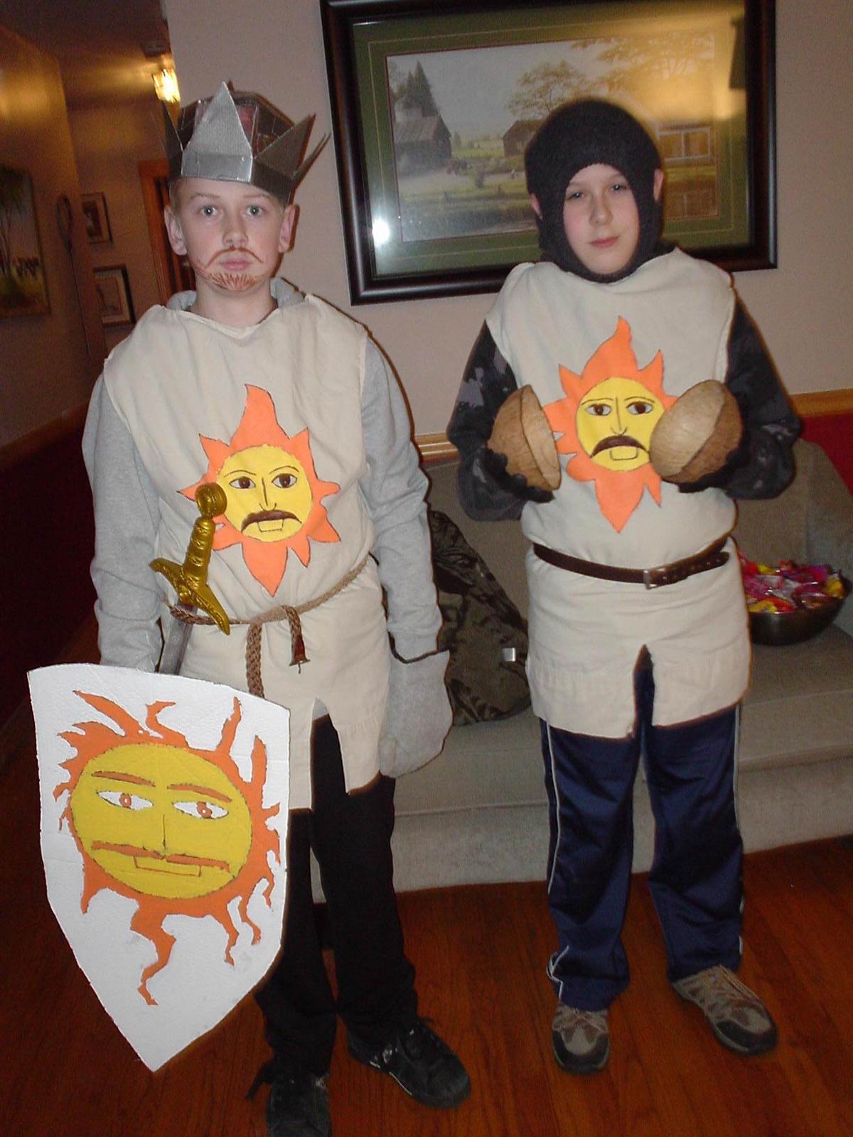 My son and his friend in their home-made costumes a few years back