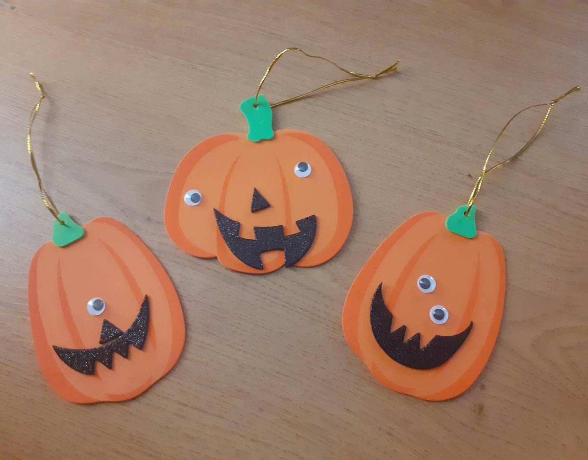 These pumpkins my 3-year-old made today