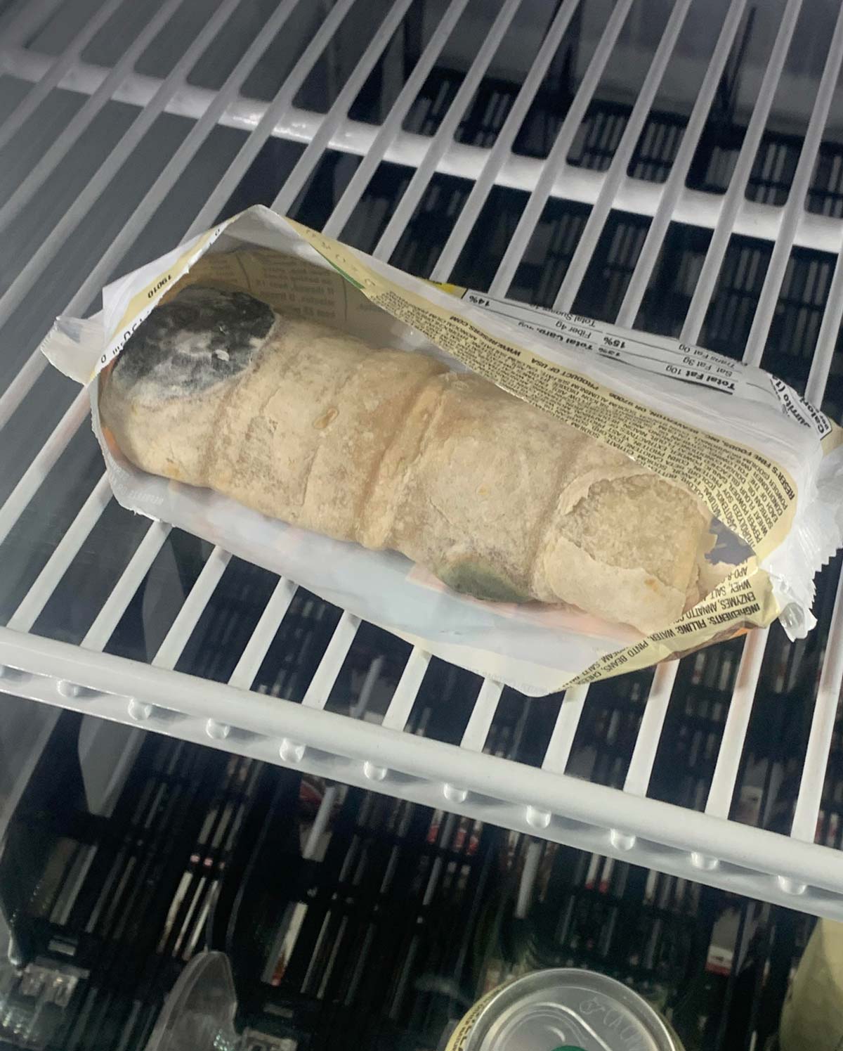 A burrito that was in my works fridge, the way it molded made it look like a giant's toe